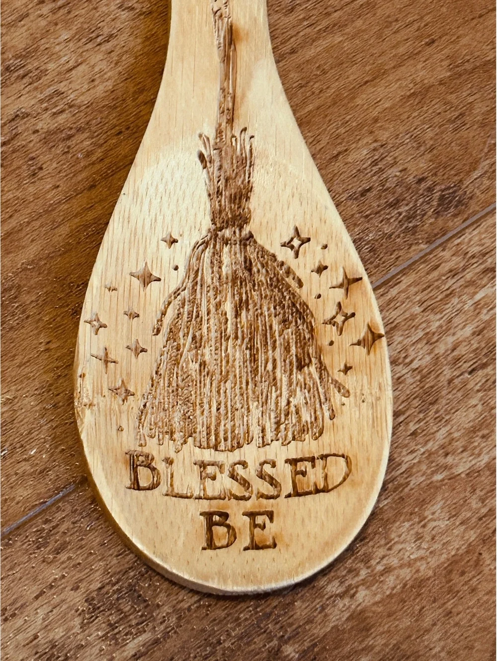 Set of 3 Halloween Themed Wooden Cooking Spoons with Engraved Designs